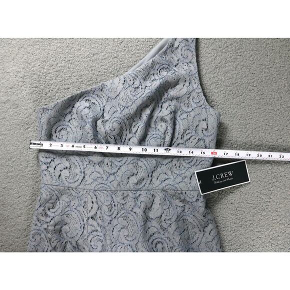 New J.crew Dress Womens 8 Gray Alexa Dress in Leavers Lace One Shoulder A9024 - Picture 8 of 10
